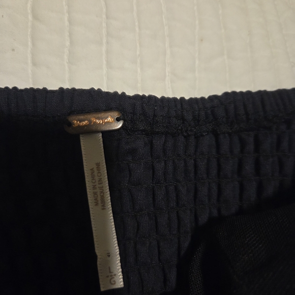 Free People Black Filmore Romper, Strapless Scalloped Dressy Size Large - Picture 5 of 5